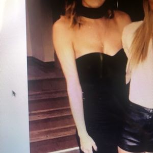 Black dress with choker